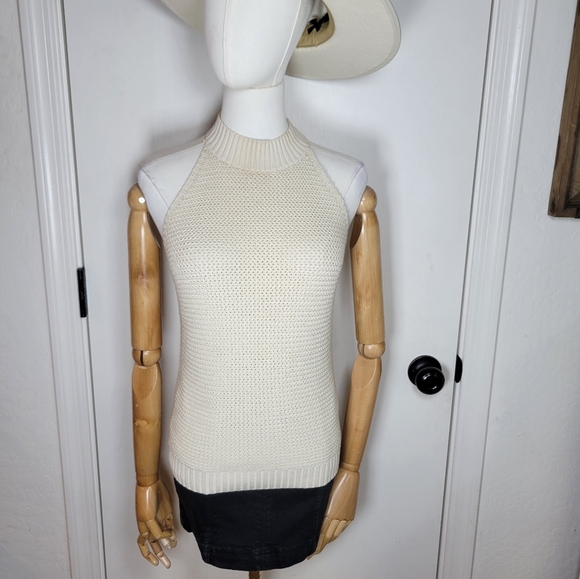 Loft Crochet Cotton Blend Tank Top Size Small Boho Chic Lightweight Knit - Picture 3 of 10